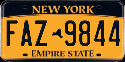 NY license plate FAZ9844