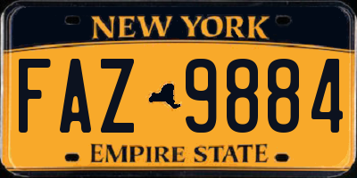 NY license plate FAZ9884