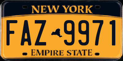 NY license plate FAZ9971