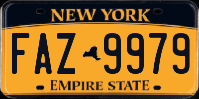 NY license plate FAZ9979