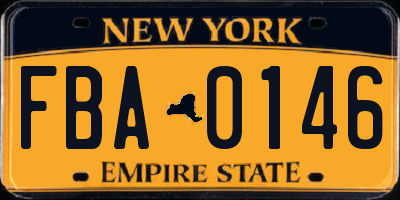 NY license plate FBA0146