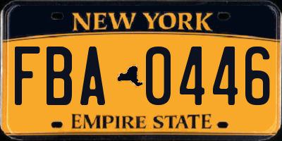 NY license plate FBA0446