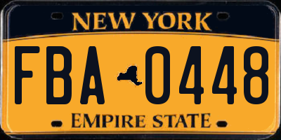 NY license plate FBA0448