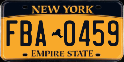 NY license plate FBA0459