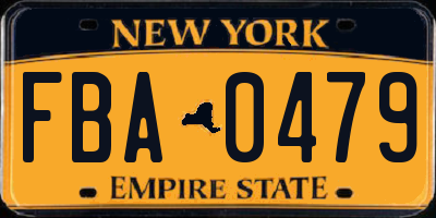 NY license plate FBA0479