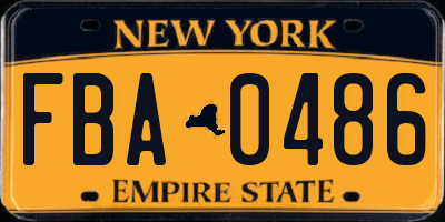 NY license plate FBA0486