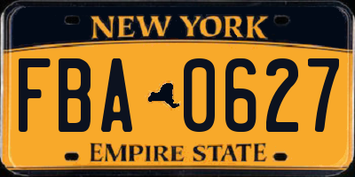 NY license plate FBA0627