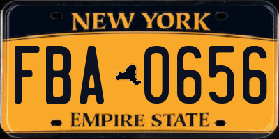 NY license plate FBA0656