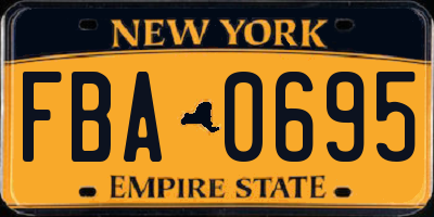 NY license plate FBA0695