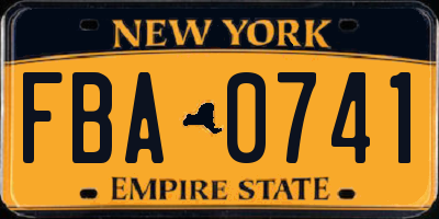 NY license plate FBA0741