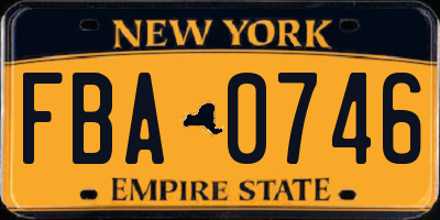NY license plate FBA0746