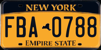 NY license plate FBA0788