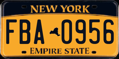 NY license plate FBA0956