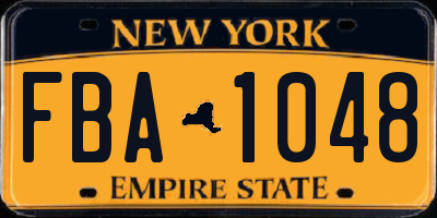 NY license plate FBA1048