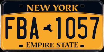 NY license plate FBA1057