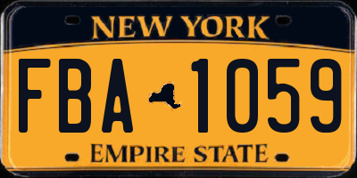 NY license plate FBA1059