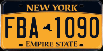 NY license plate FBA1090