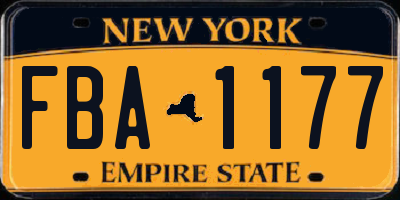 NY license plate FBA1177