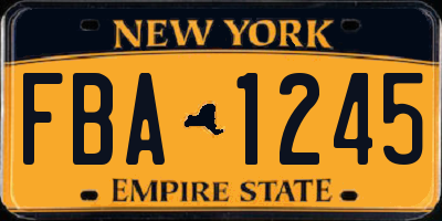 NY license plate FBA1245