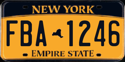 NY license plate FBA1246