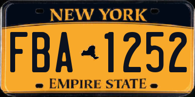 NY license plate FBA1252