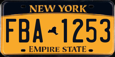 NY license plate FBA1253