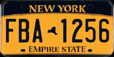 NY license plate FBA1256