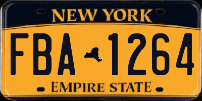 NY license plate FBA1264