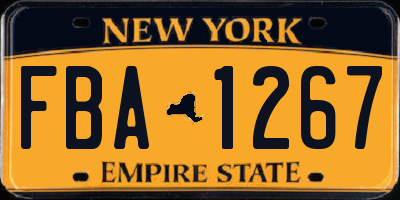 NY license plate FBA1267