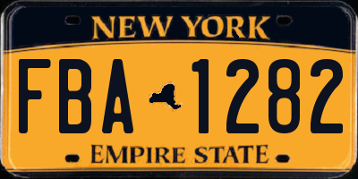 NY license plate FBA1282