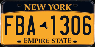 NY license plate FBA1306