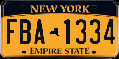 NY license plate FBA1334