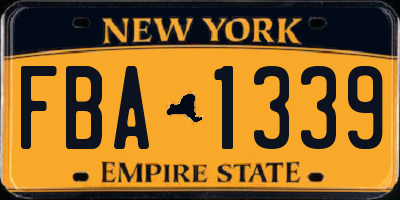 NY license plate FBA1339