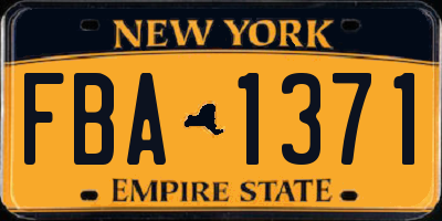 NY license plate FBA1371