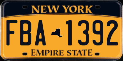 NY license plate FBA1392