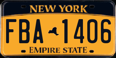 NY license plate FBA1406