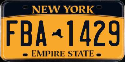NY license plate FBA1429