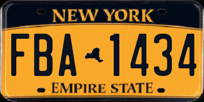 NY license plate FBA1434