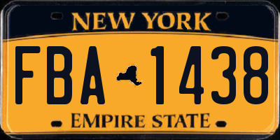 NY license plate FBA1438