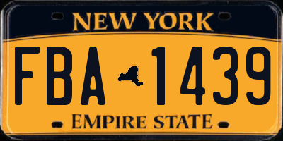 NY license plate FBA1439