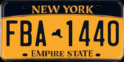 NY license plate FBA1440