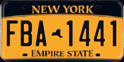 NY license plate FBA1441