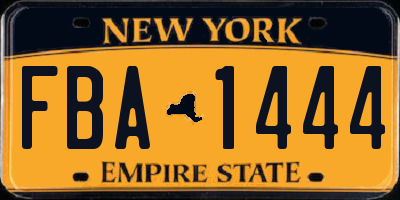 NY license plate FBA1444