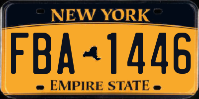 NY license plate FBA1446