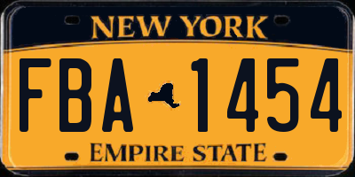 NY license plate FBA1454