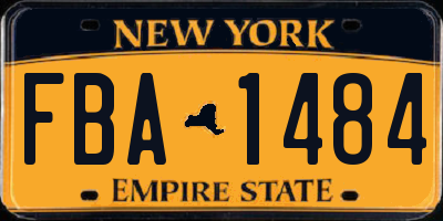 NY license plate FBA1484
