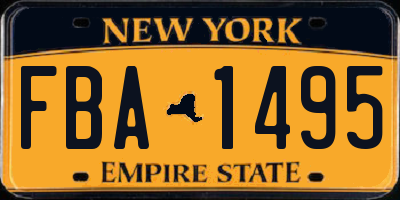 NY license plate FBA1495