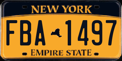 NY license plate FBA1497