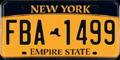 NY license plate FBA1499