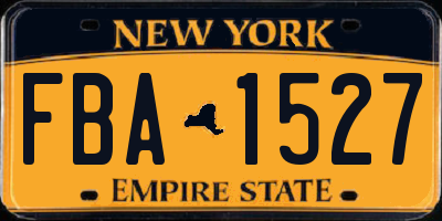 NY license plate FBA1527